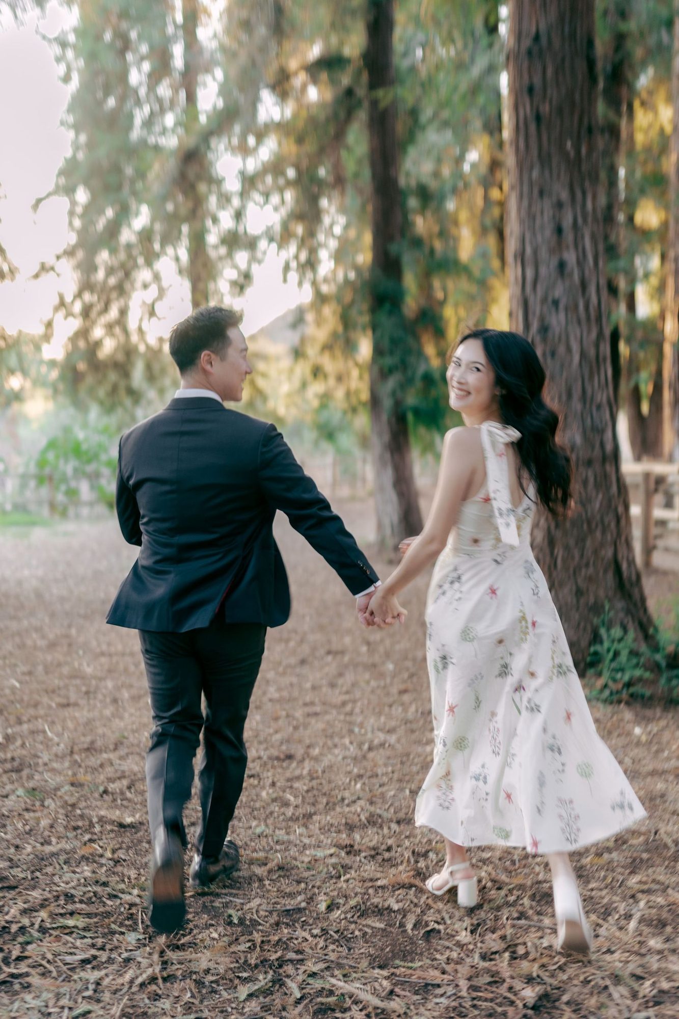Running together through the redwoods